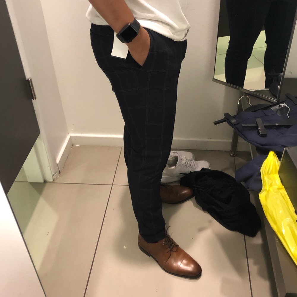 H&M skinny fit checked pants